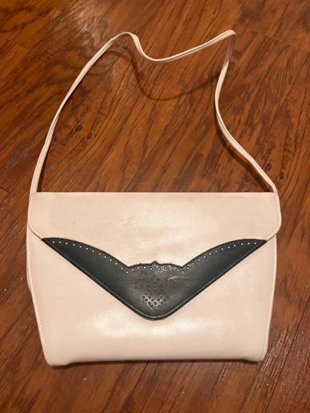 Envelope Style Mcm Leather Bag Vintage Saddle Western 1960’s Crossbody Black